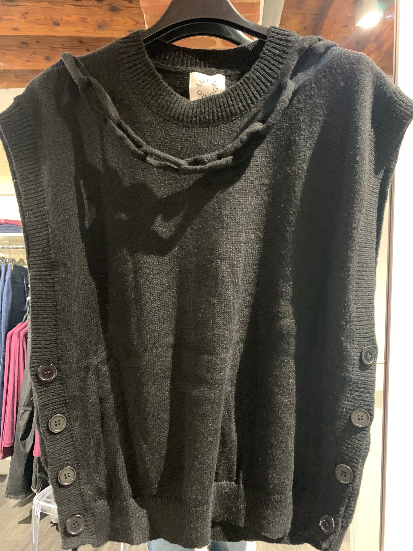 Gilet con catenella in maglia
