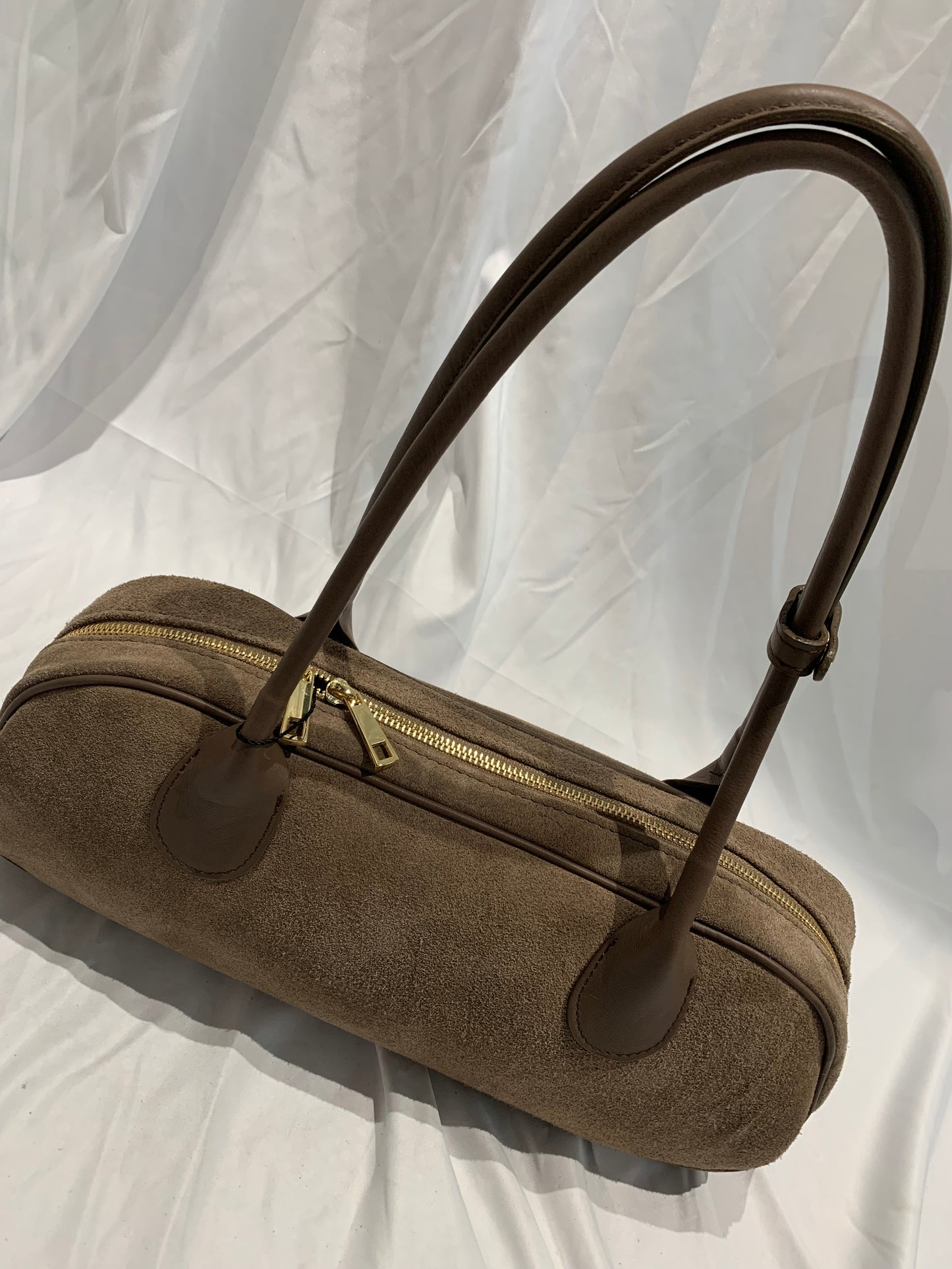 Bauletto ginger in pelle scamosciata