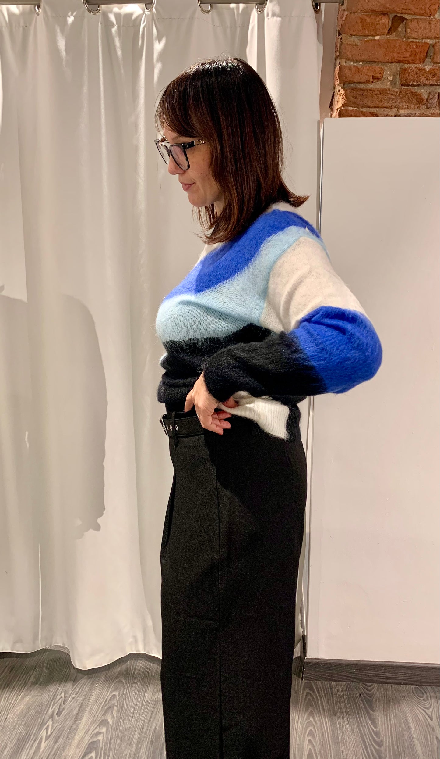 Pantalone palazzo con pence