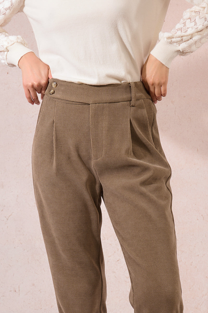 pantaloni in velluto carota