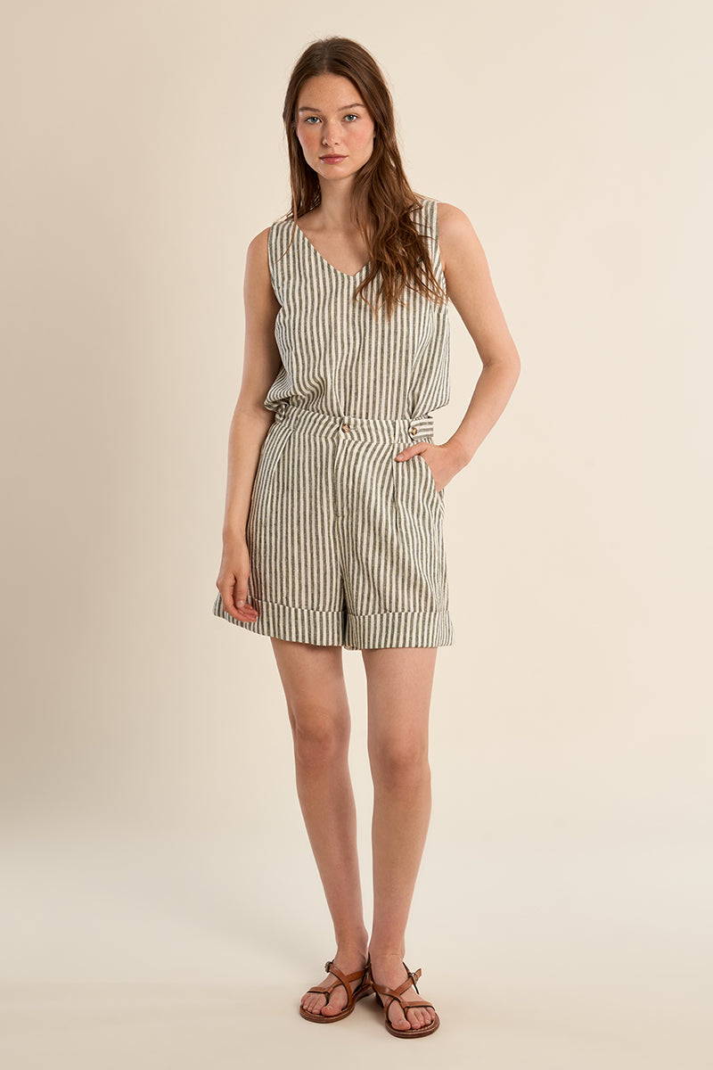 Pantaloncini in cotone a righe ZP118EE