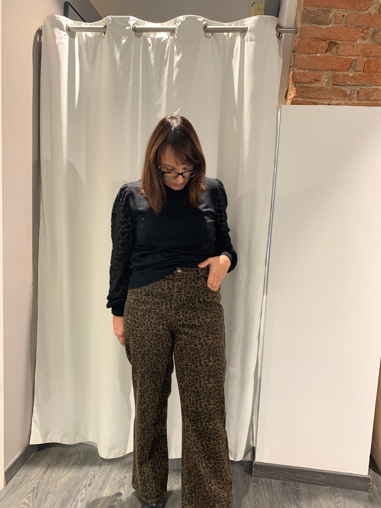 Pantalone jeans maculato
