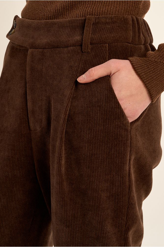PANTALONI IN VELLUTO MODELLO CARROT t1691en