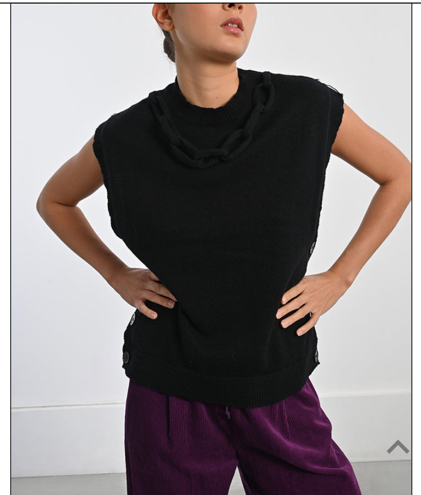 Gilet con catenella in maglia