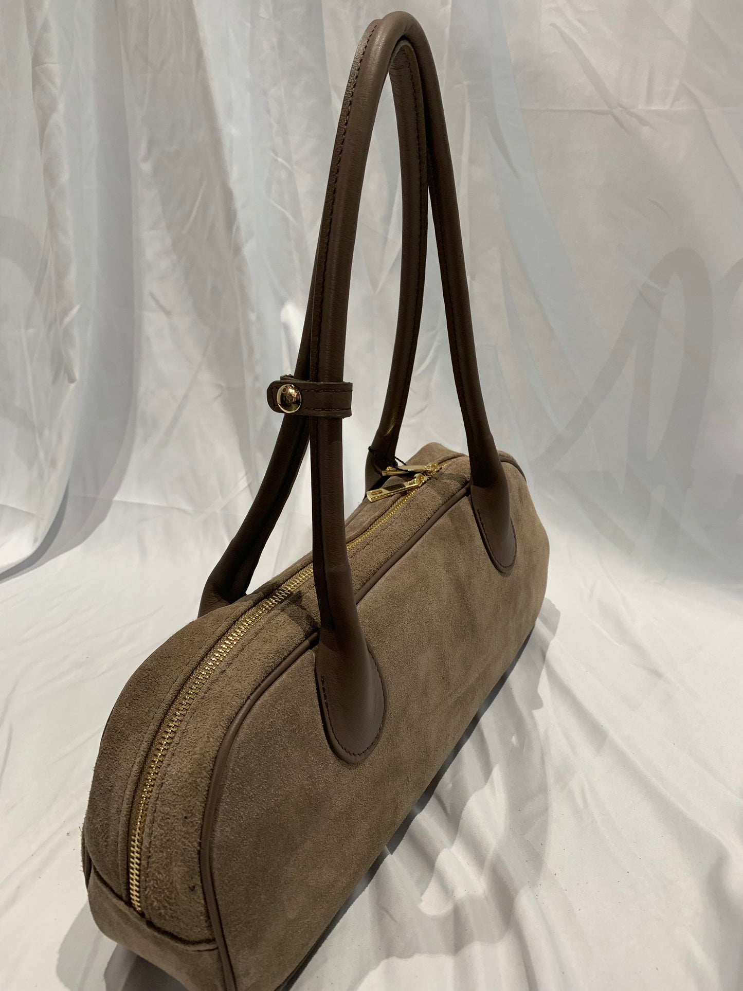 Bauletto ginger in pelle scamosciata
