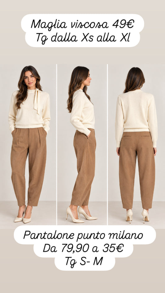 Pantalone baloon punto milano