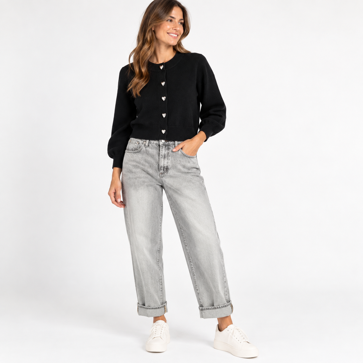Jeans Grigio Mom Fit Le Streghe p26Ls213