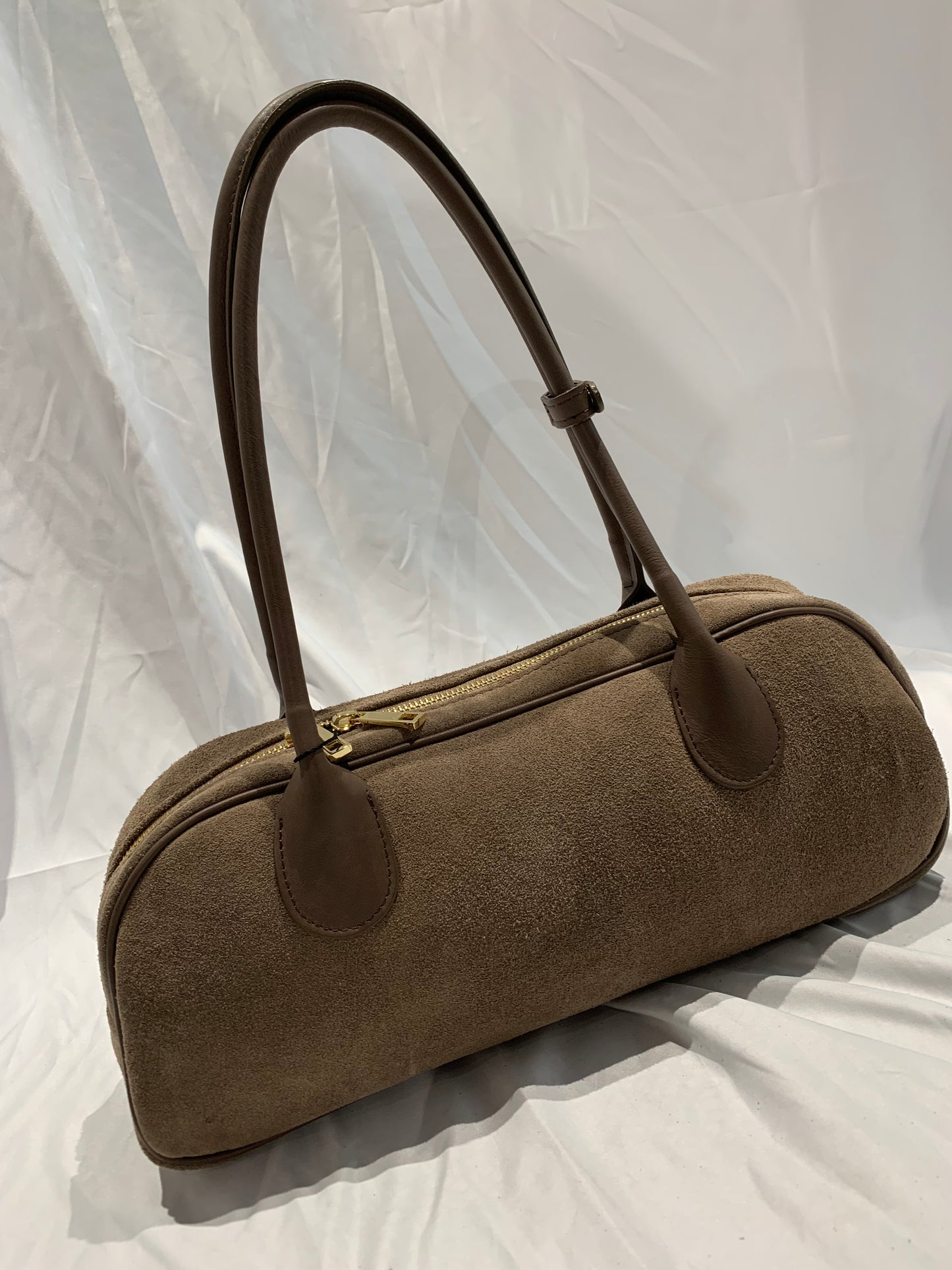 Bauletto ginger in pelle scamosciata