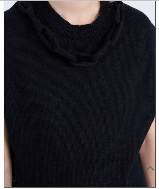 Gilet con catenella in maglia
