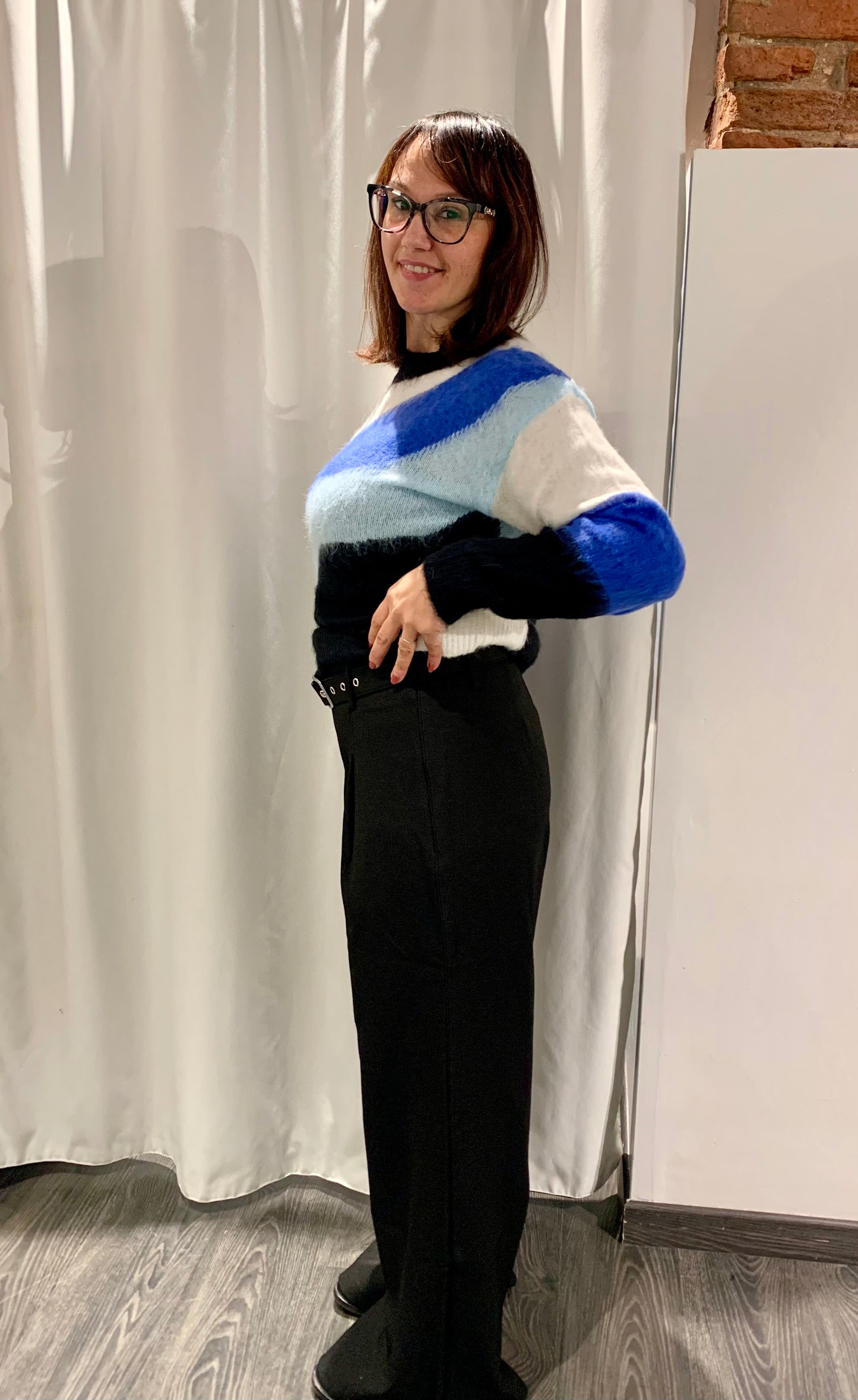 Pantalone palazzo con pence