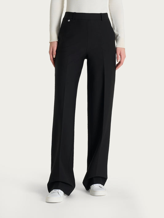 Pantalone a palazzo con tasche in Compact DL20PA