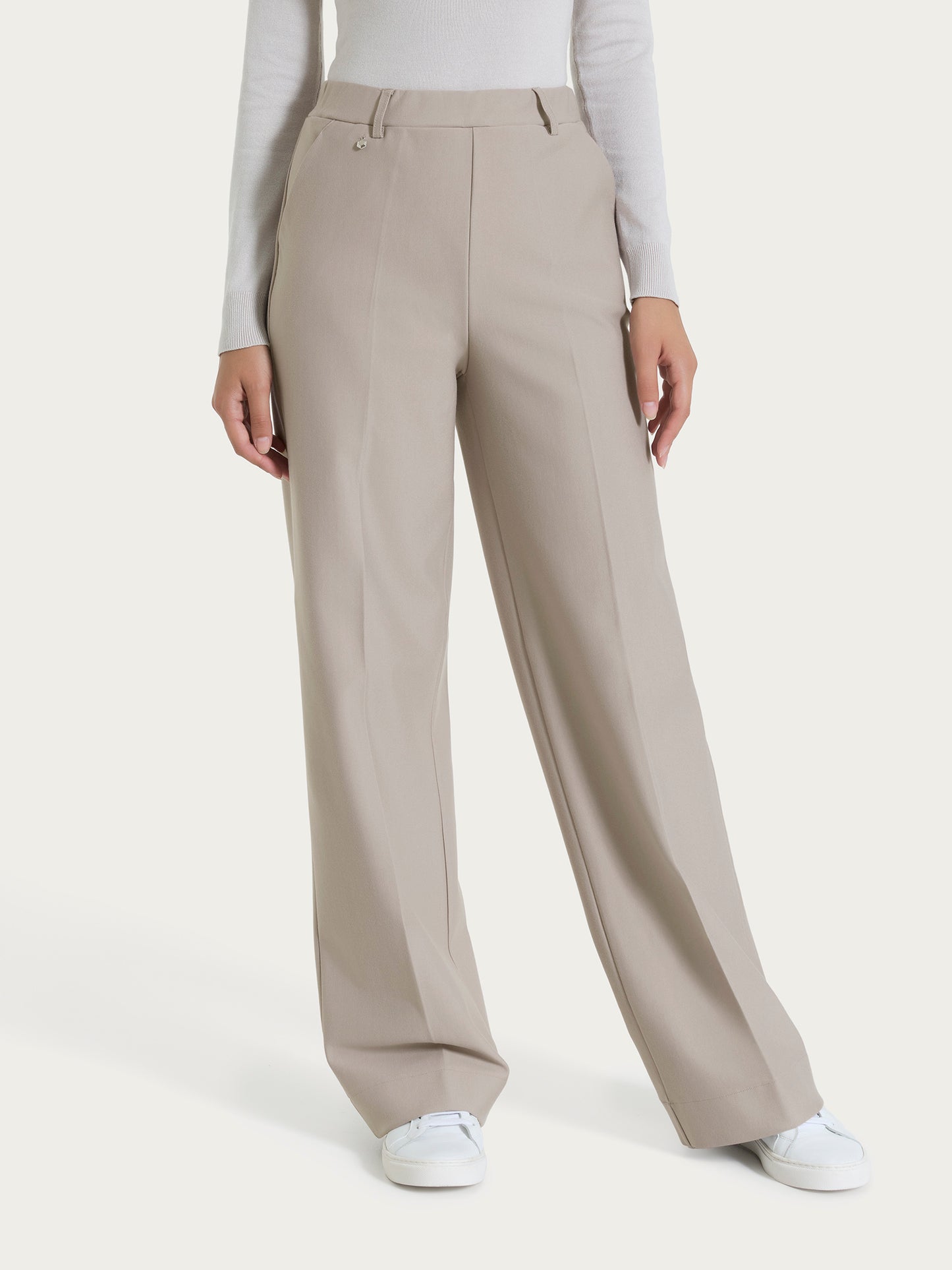 Pantalone a palazzo con tasche in Compact DL20PA