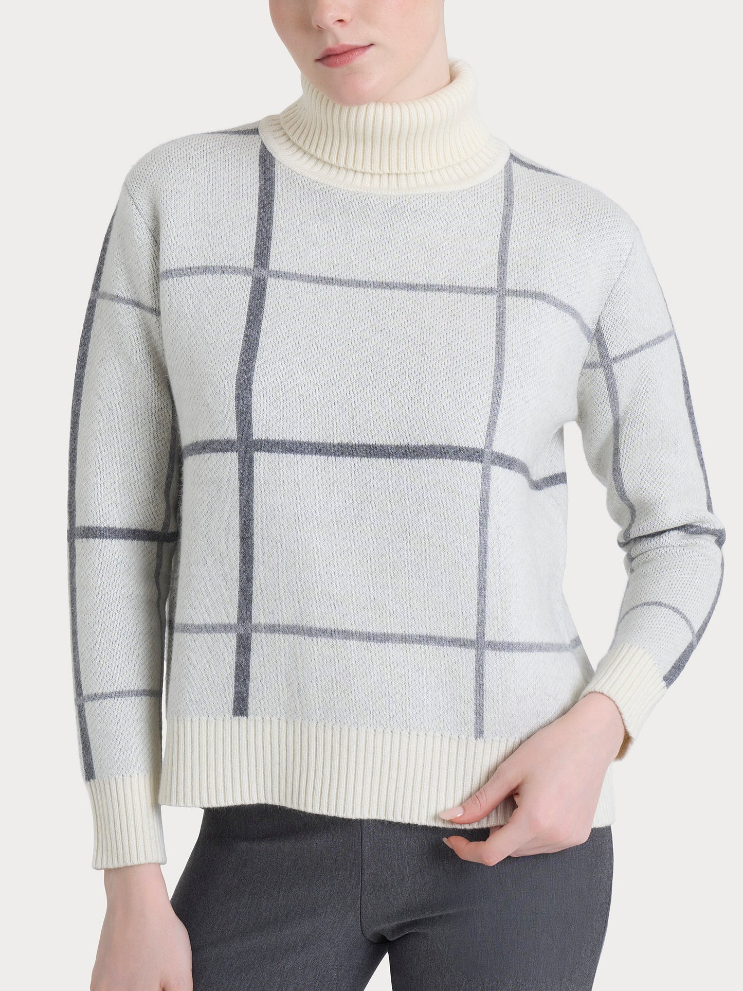 Dolcevita con check pattern in Natural Soft DR20MK