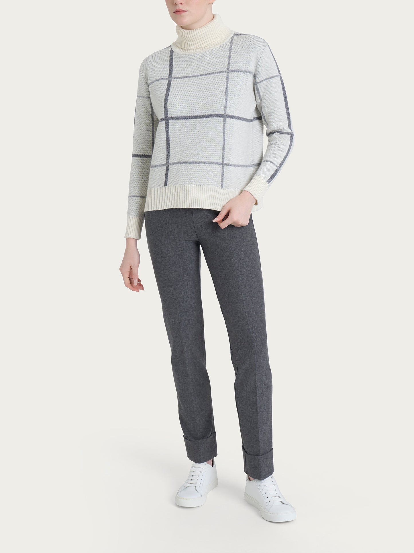 Dolcevita con check pattern in Natural Soft DR20MK