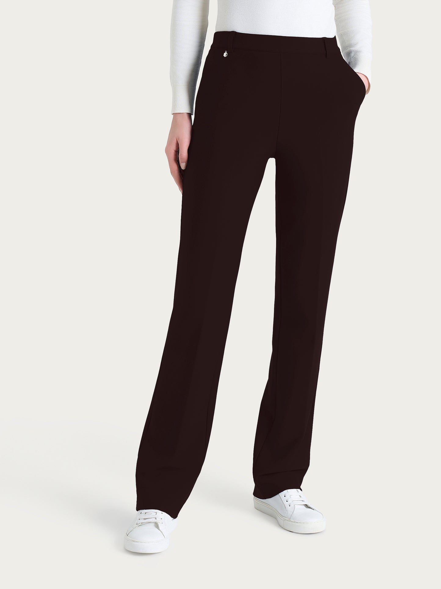 Pantalone ampio con tasche e risvolto in Compact DR34PL