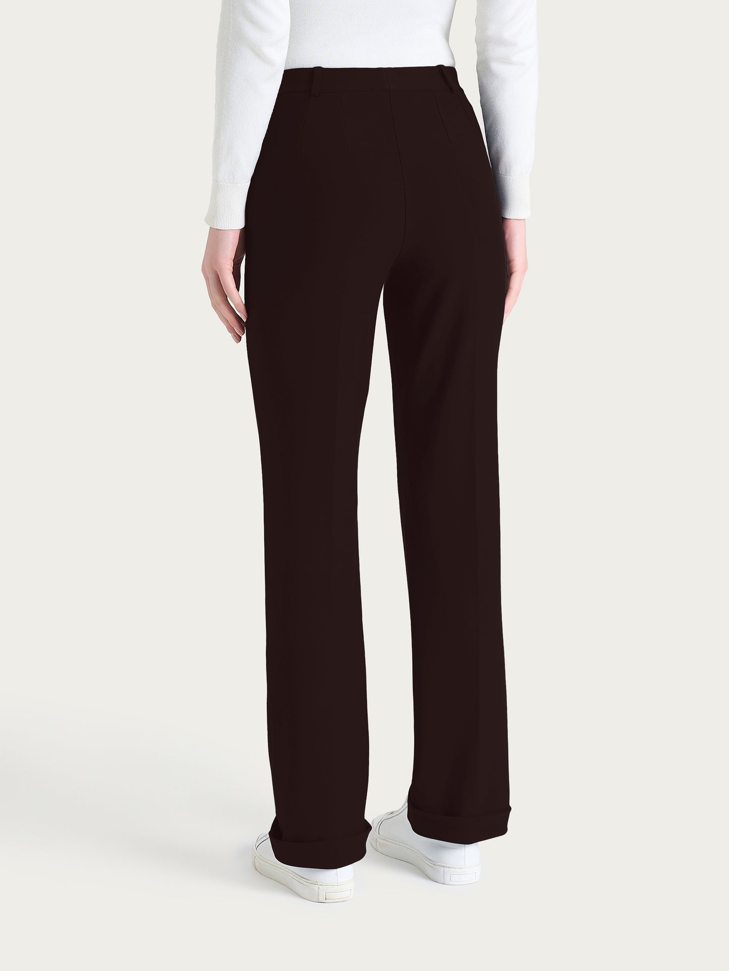 Pantalone ampio con tasche e risvolto in Compact DR34PL