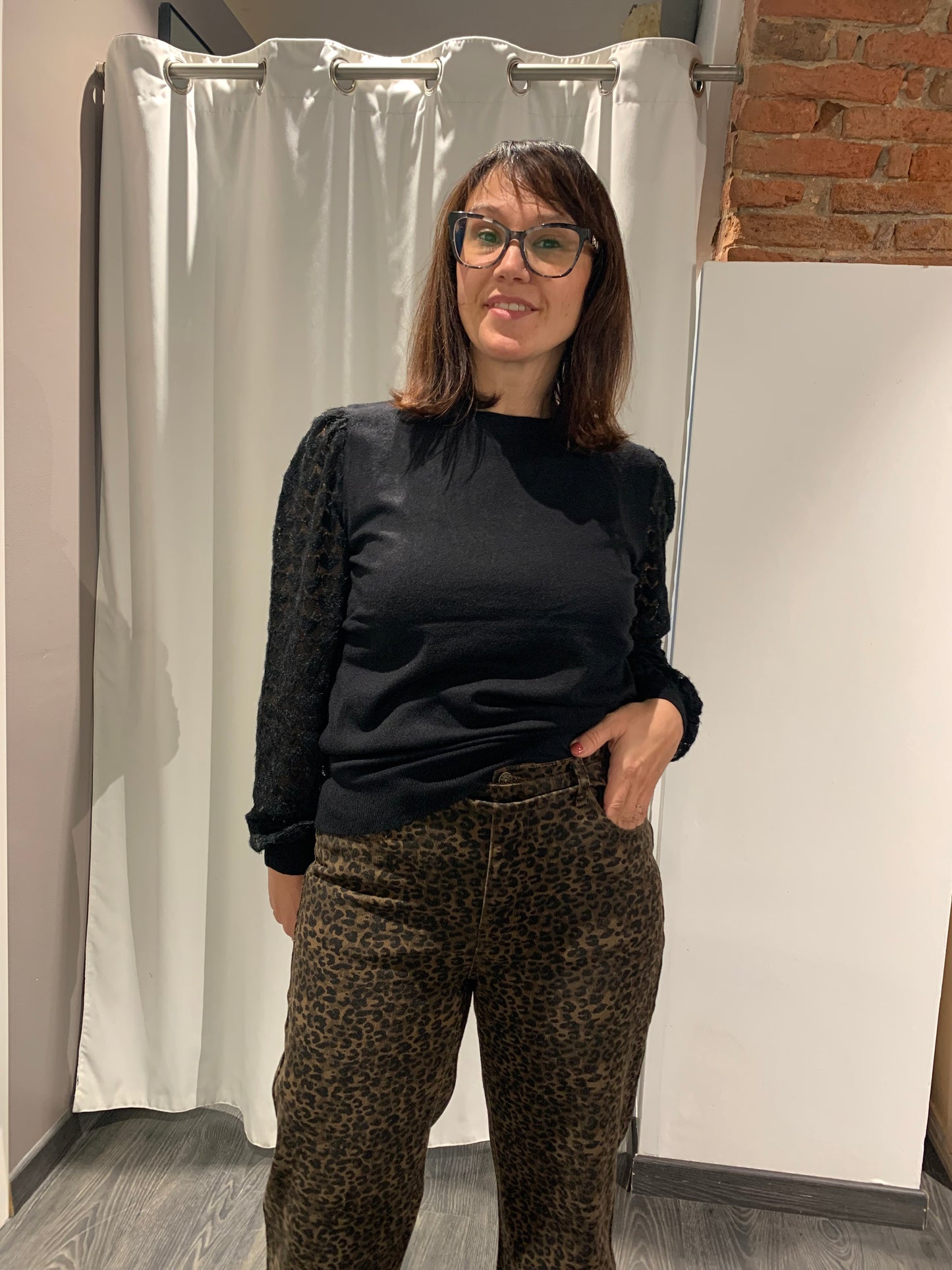 Pantalone jeans maculato