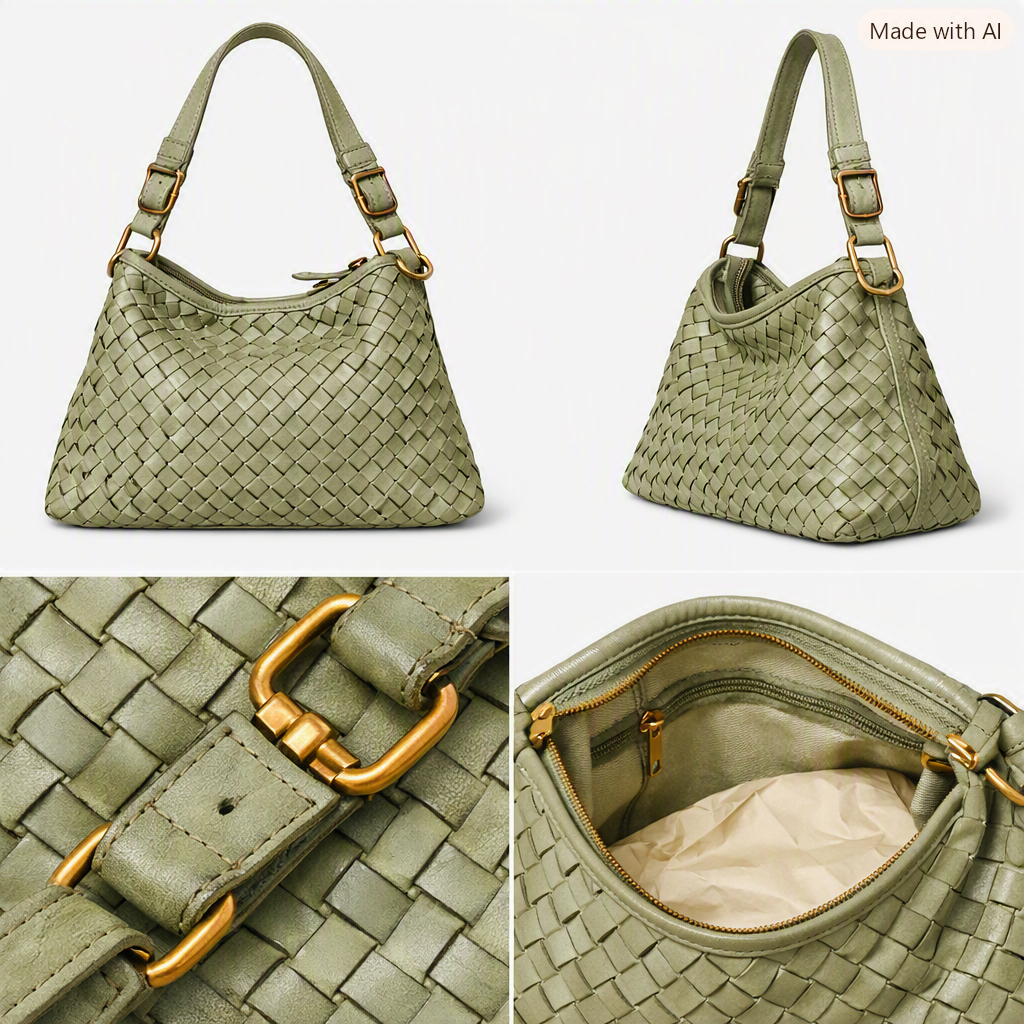 Borsa intrecciata in pelle