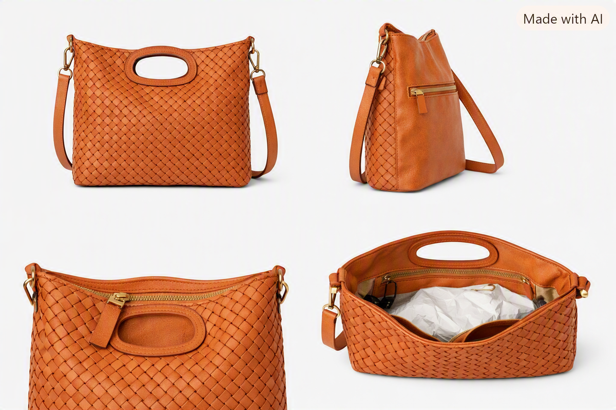 Borsa in pelle intrecciata
