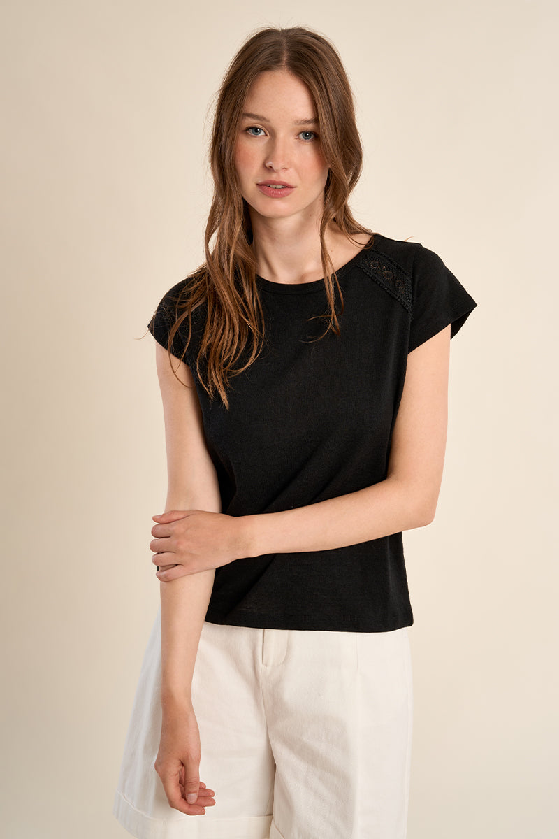 T-shirt in cotone traforata LA1928EE