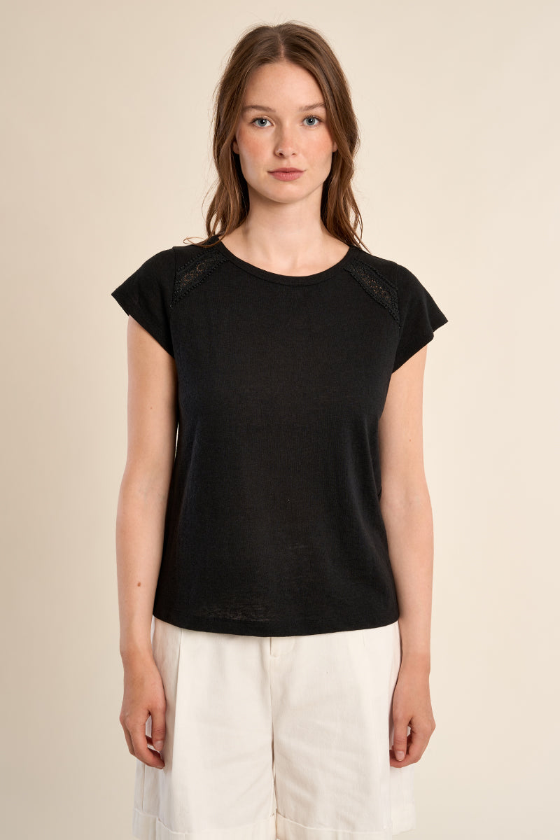 T-shirt in cotone traforata LA1928EE