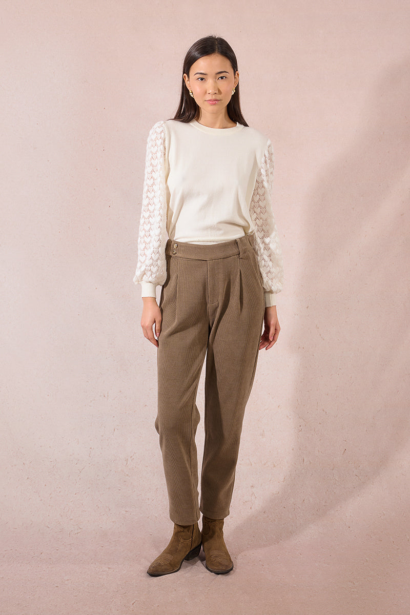 pantaloni in velluto carota