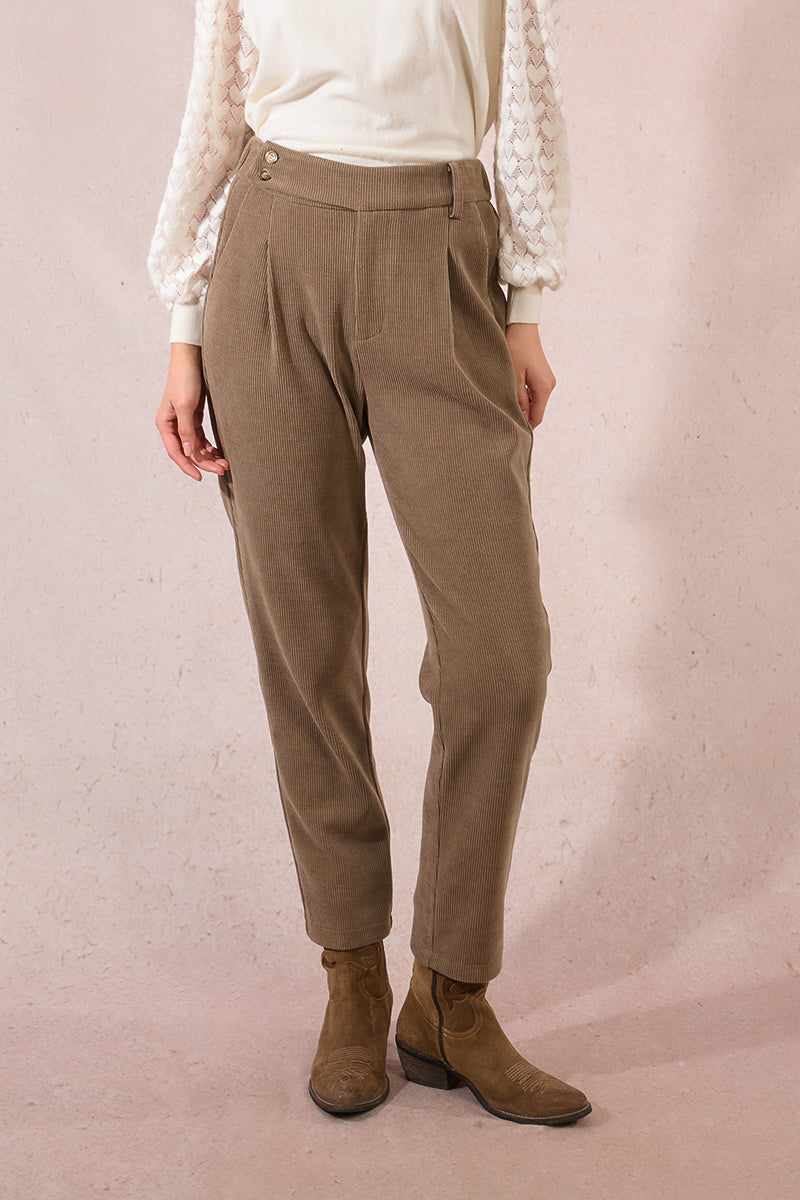 pantaloni in velluto carota