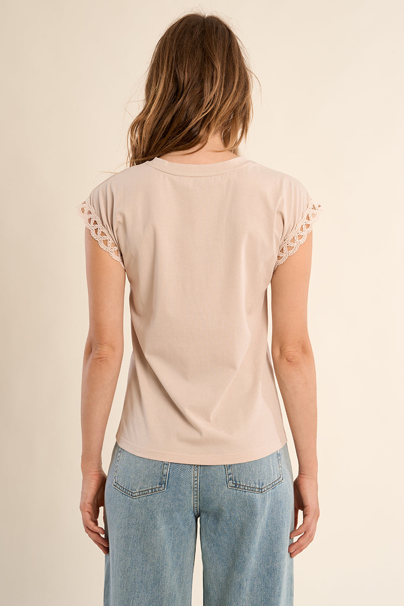 T-SHIRT CON MANICHE TRAFORATE T1783EP