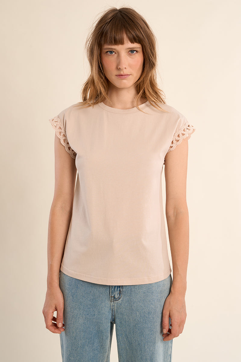 T-SHIRT CON MANICHE TRAFORATE T1783EP