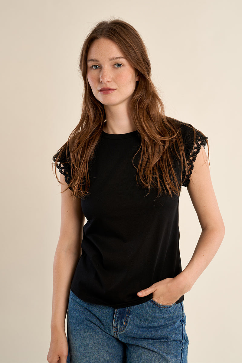 T-SHIRT CON MANICHE TRAFORATE T1783EP