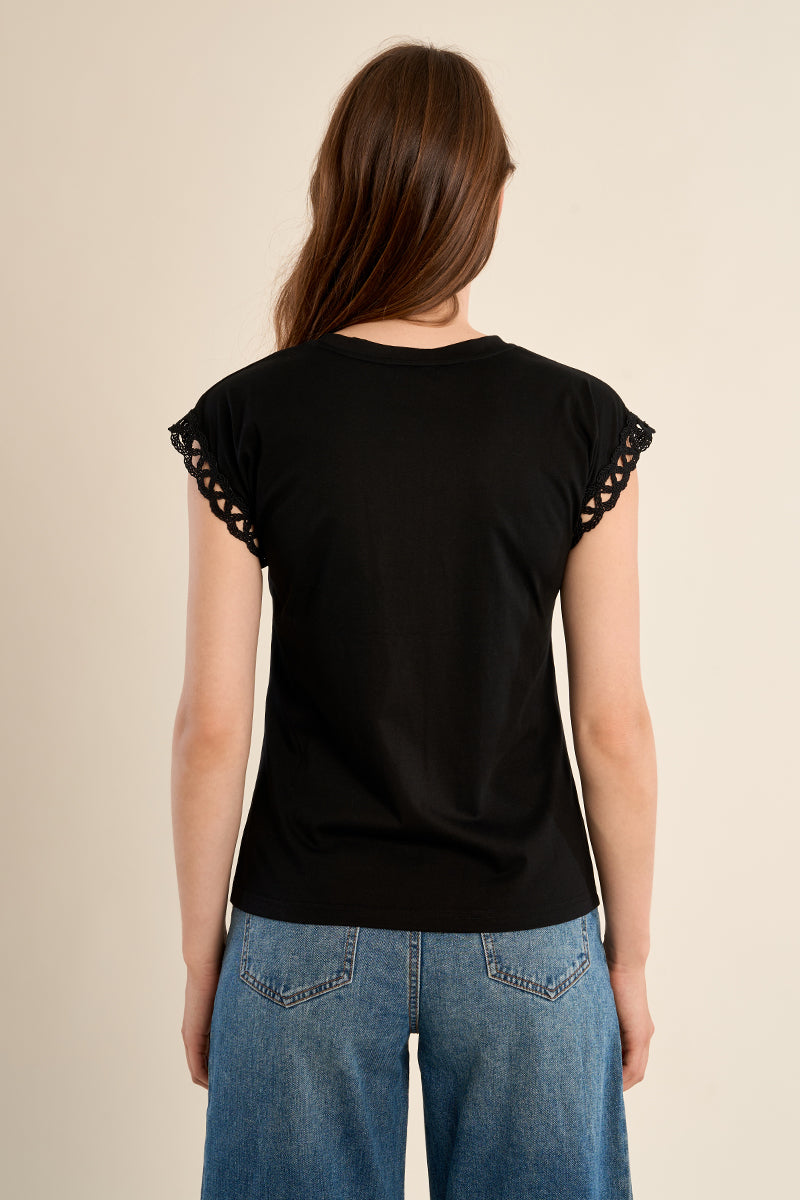 T-SHIRT CON MANICHE TRAFORATE T1783EP