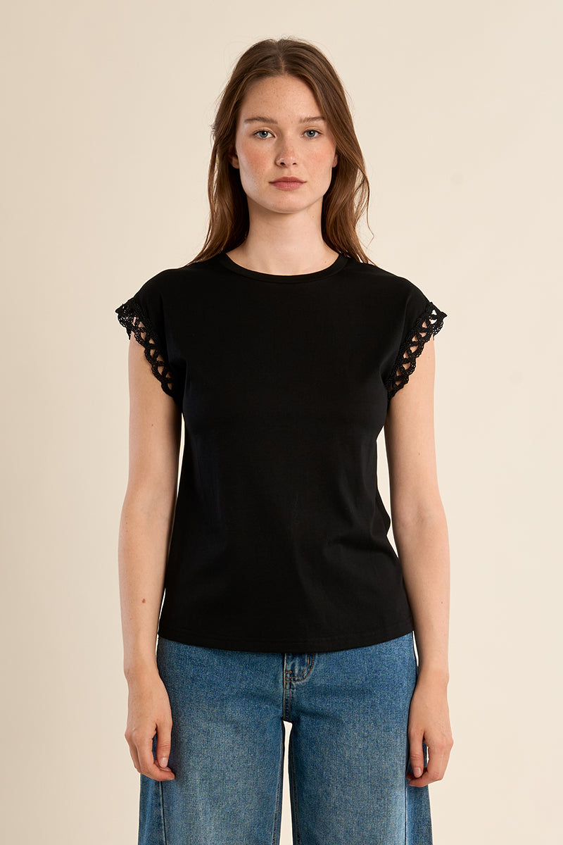T-SHIRT CON MANICHE TRAFORATE T1783EP