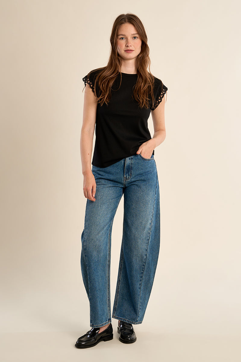 T-SHIRT CON MANICHE TRAFORATE T1783EP