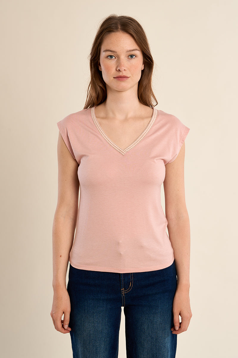 T-SHIRT V STRASS T2019EP