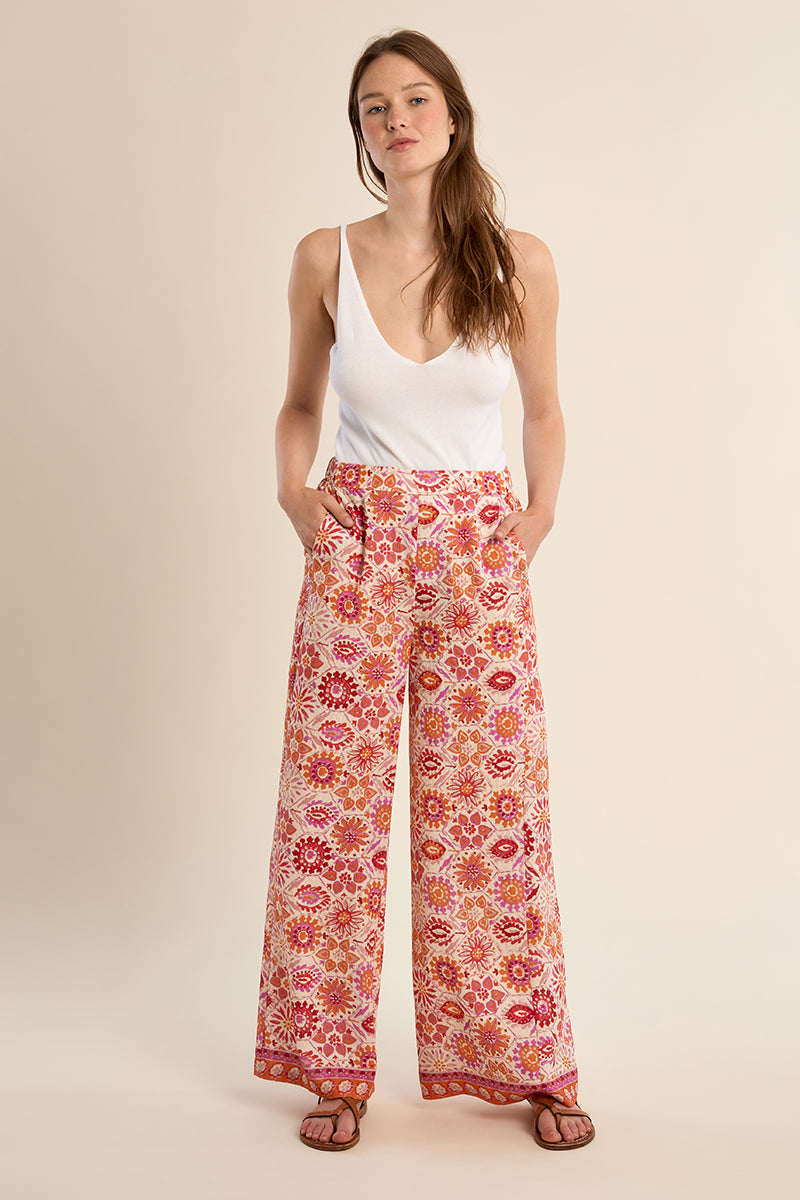 PANTALONI LARGHI STAMPATI T2153EE