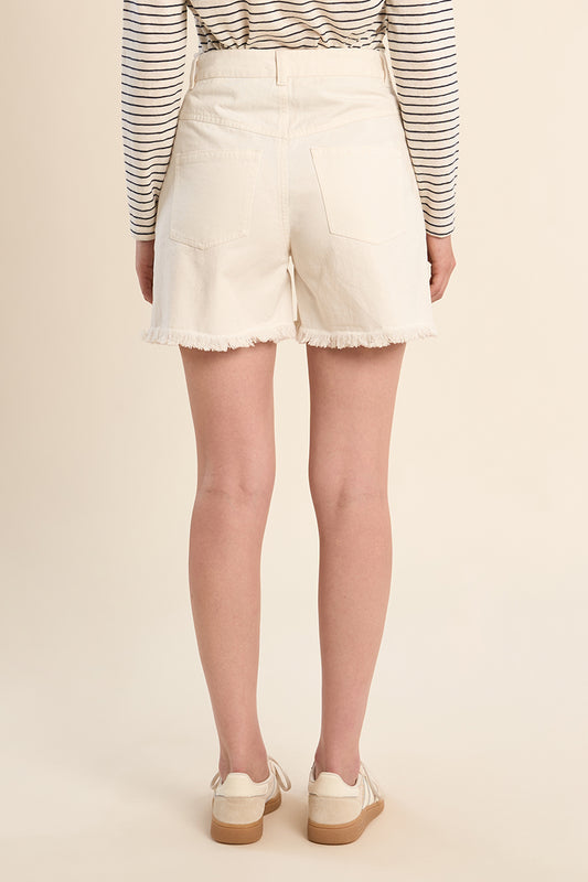 Pantaloncini in denim con ricamo a punto inglese ZA205EE