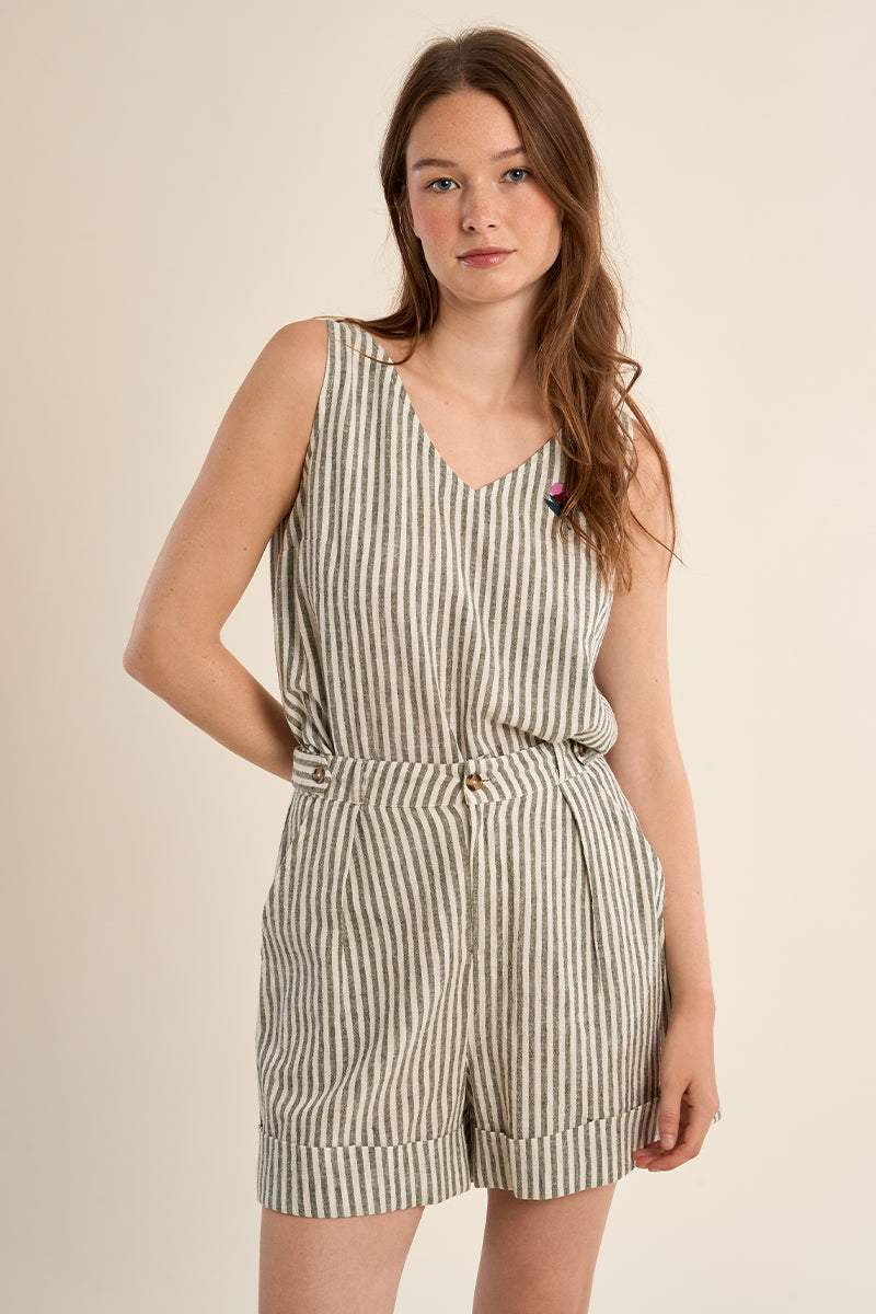 Pantaloncini in cotone a righe ZP118EE