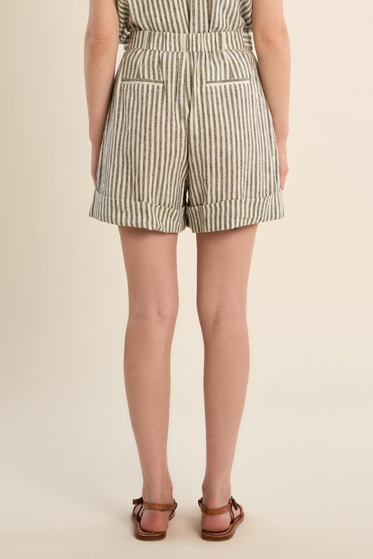 Pantaloncini in cotone a righe ZP118EE