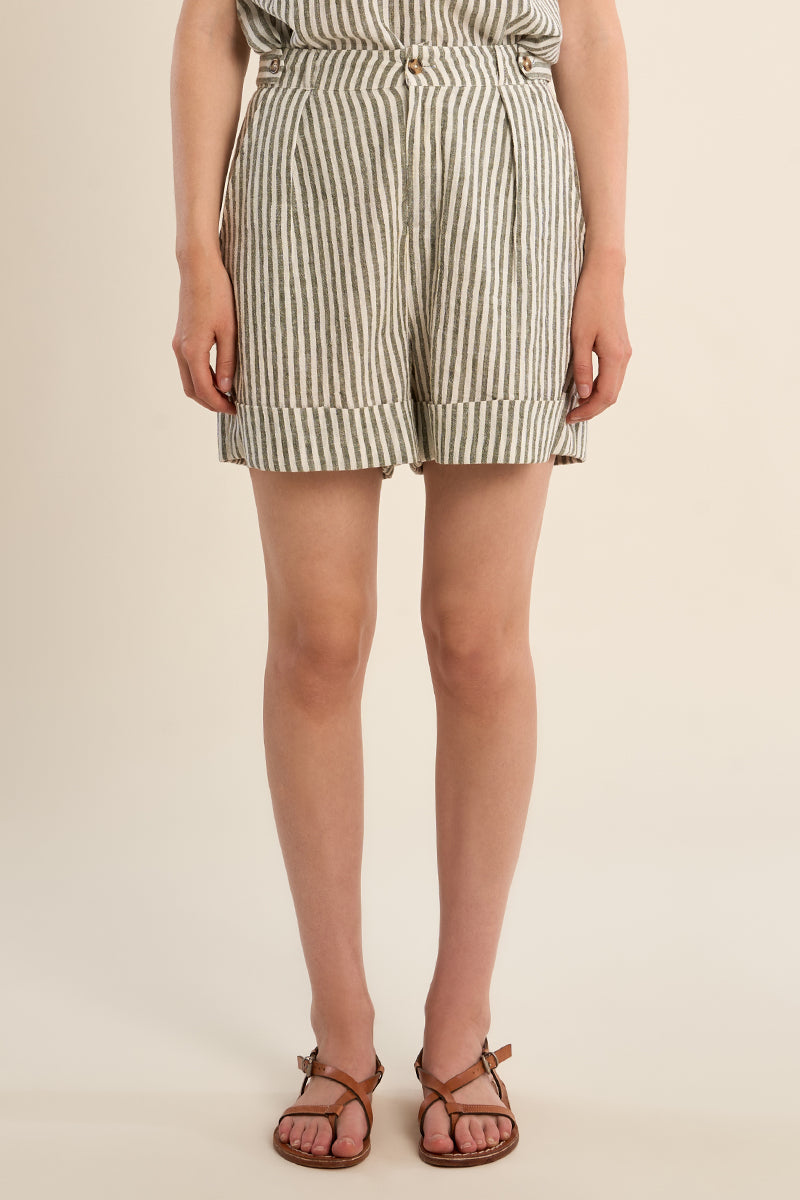 Pantaloncini in cotone a righe ZP118EE